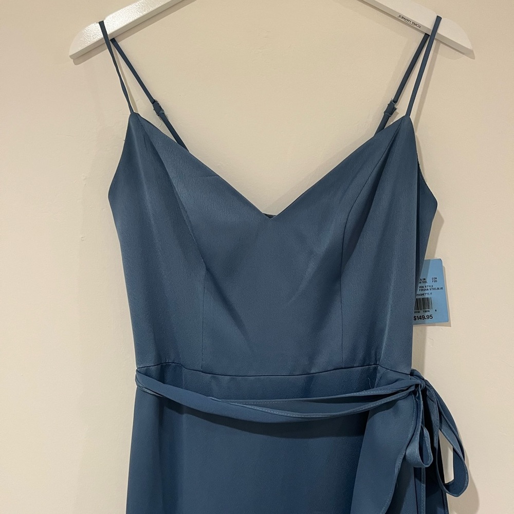 David’s Bridal Spaghetti Strap Crepe Ruffle Bridesmaid Dress - Picture 5 of 8